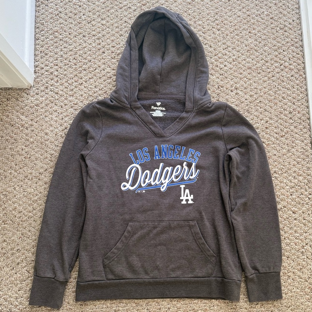 Dodgers Fanatics Gray Fleece Pullover
